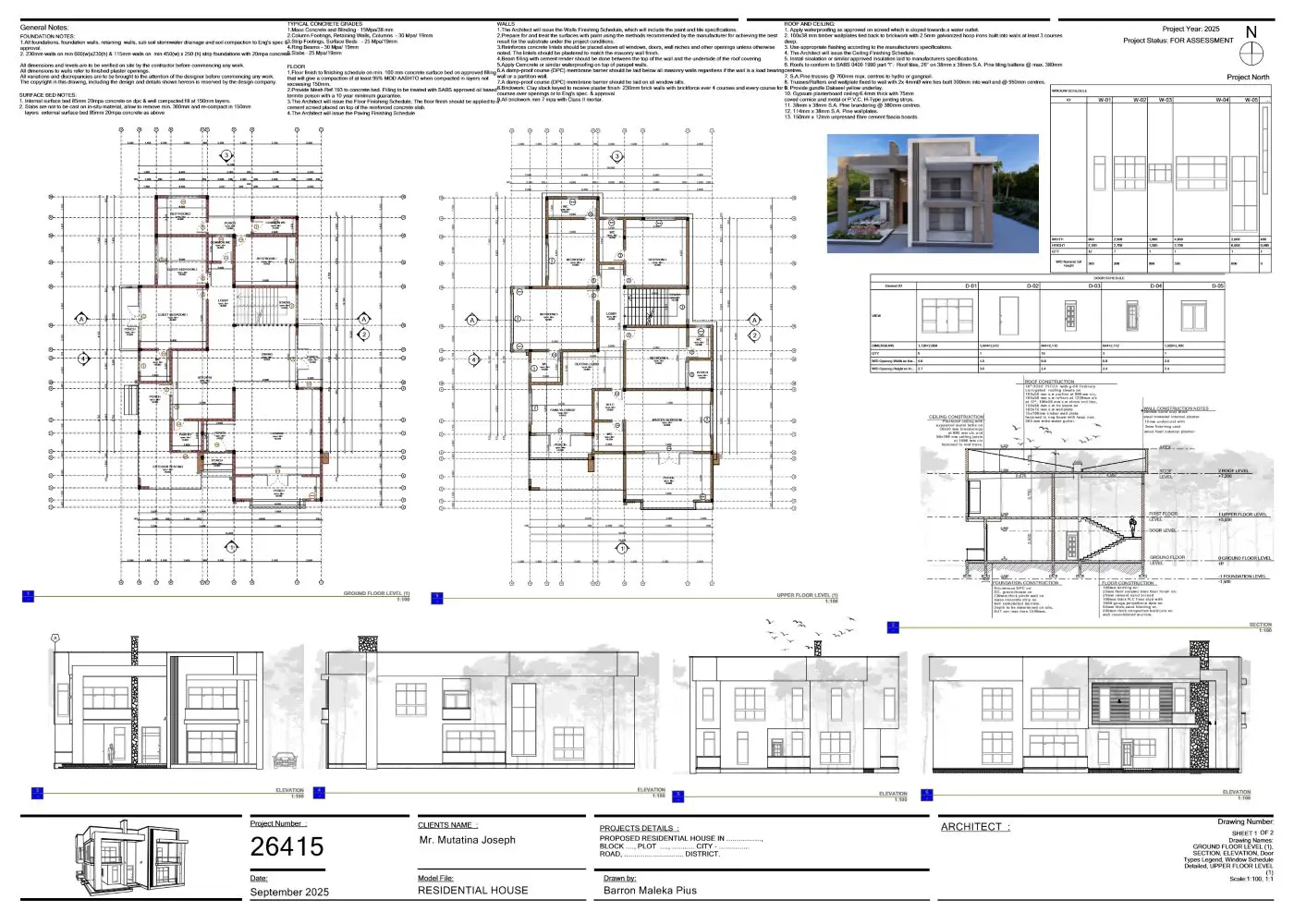 Design and planning: design drawing set
