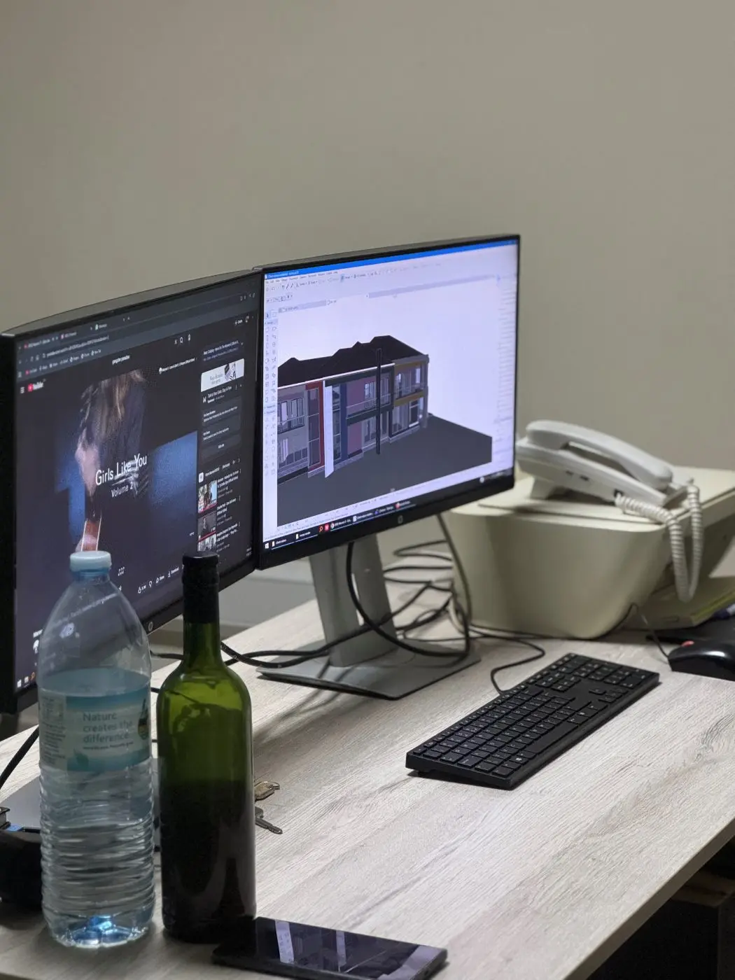 Design office 3d model, G+1 residence and servants' house, Kyesereka, Mukono