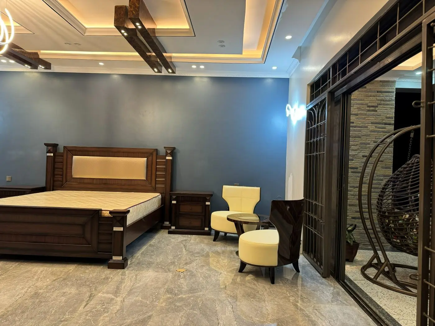 Master bedroom, Home remodel, fountain and landscaping, Jinja