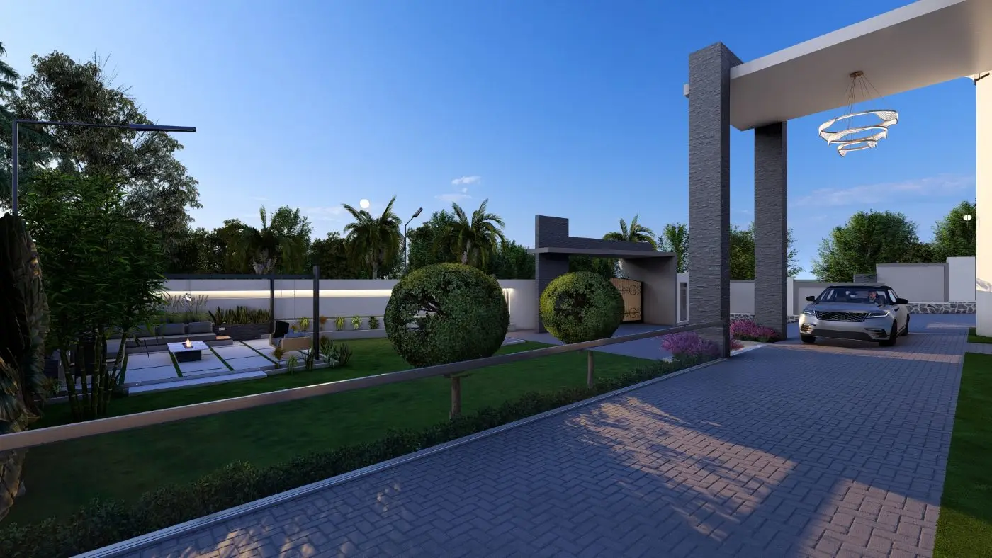 Entrance gate, G+1 residence and servants' house, Kyesereka, Mukono