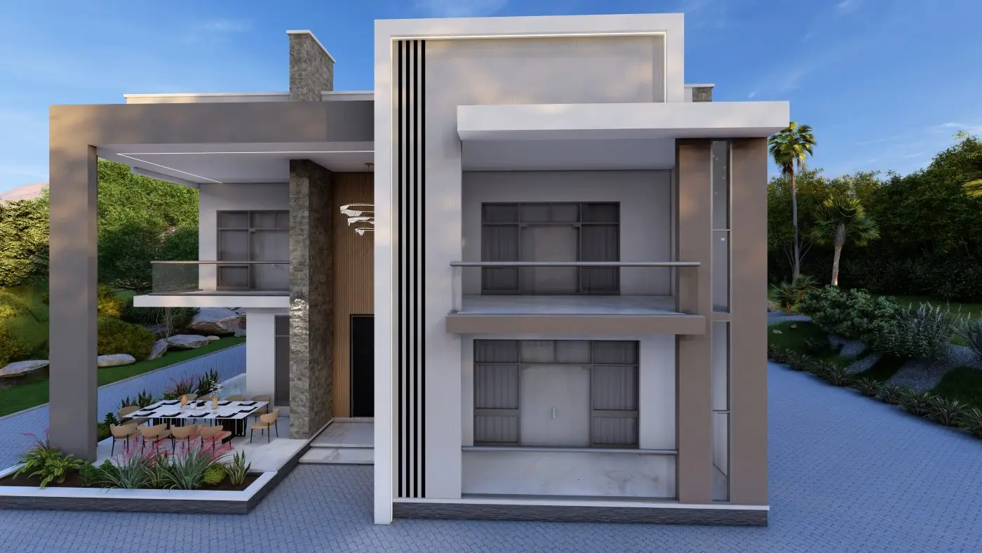 Entrance, Modern two-storey residence, Bushenyi