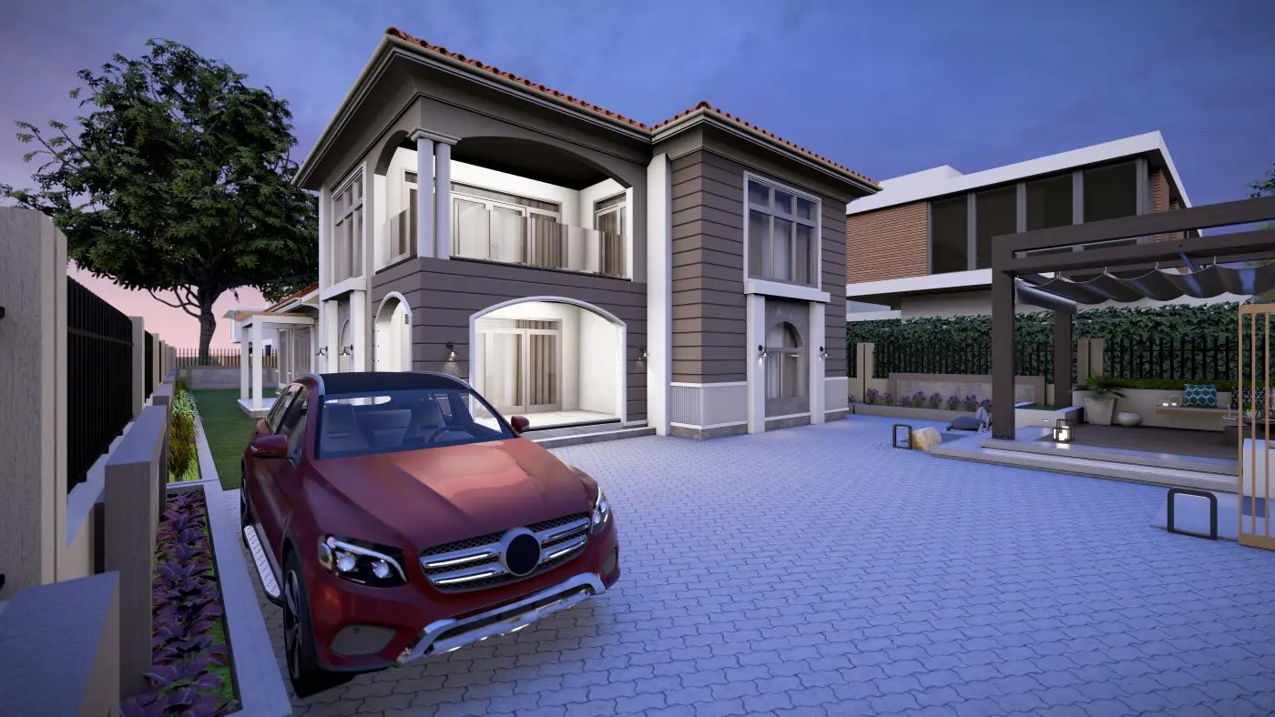 Two-storey family residence, Bwalira, Masinya, Busia: 3d design