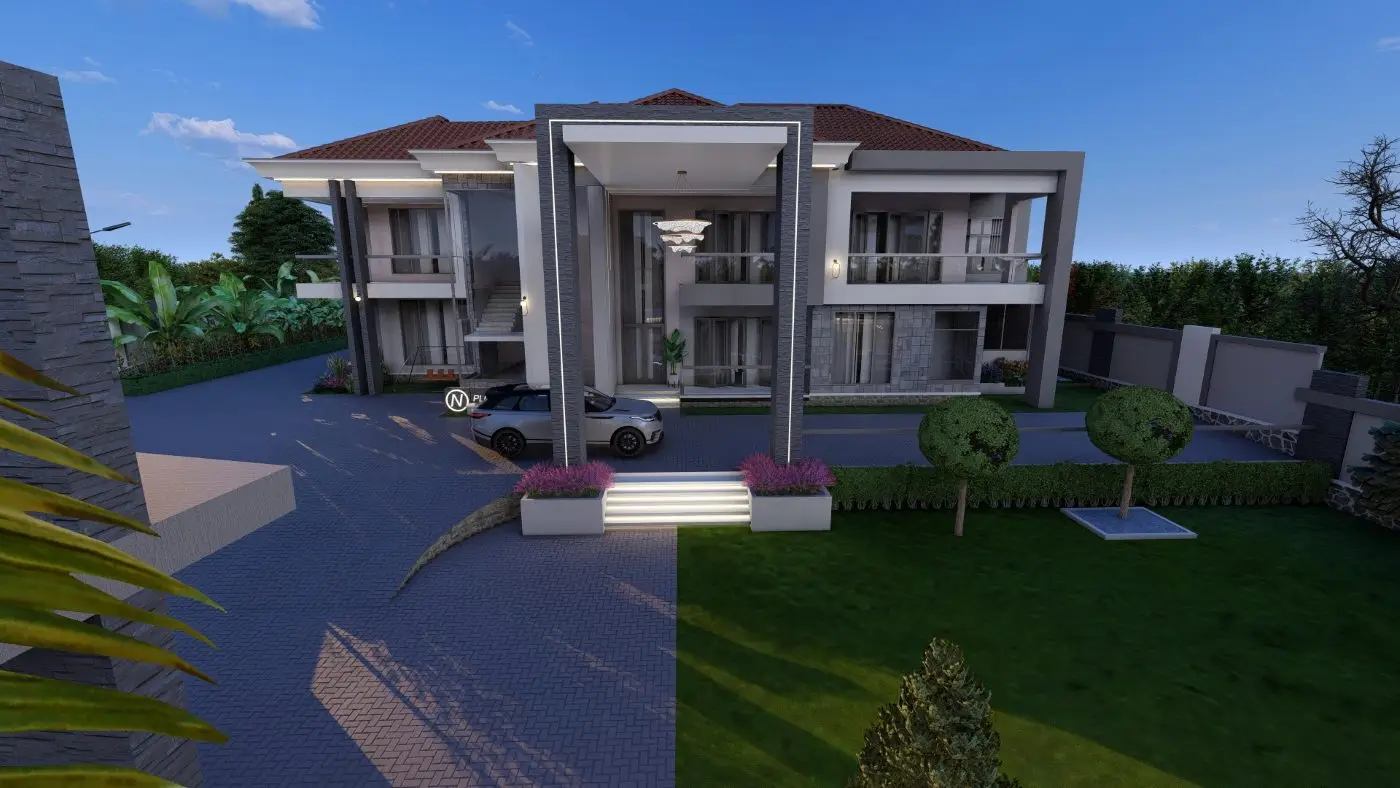 Front, G+1 residence and servants' house, Kyesereka, Mukono