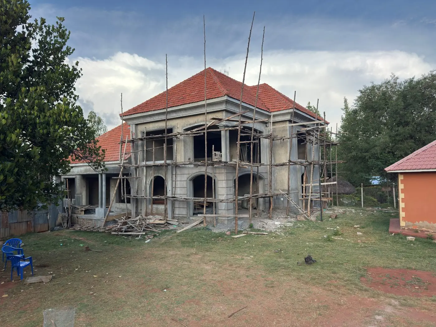 Roofed shell, Two-storey family residence, Bwalira, Masinya, Busia